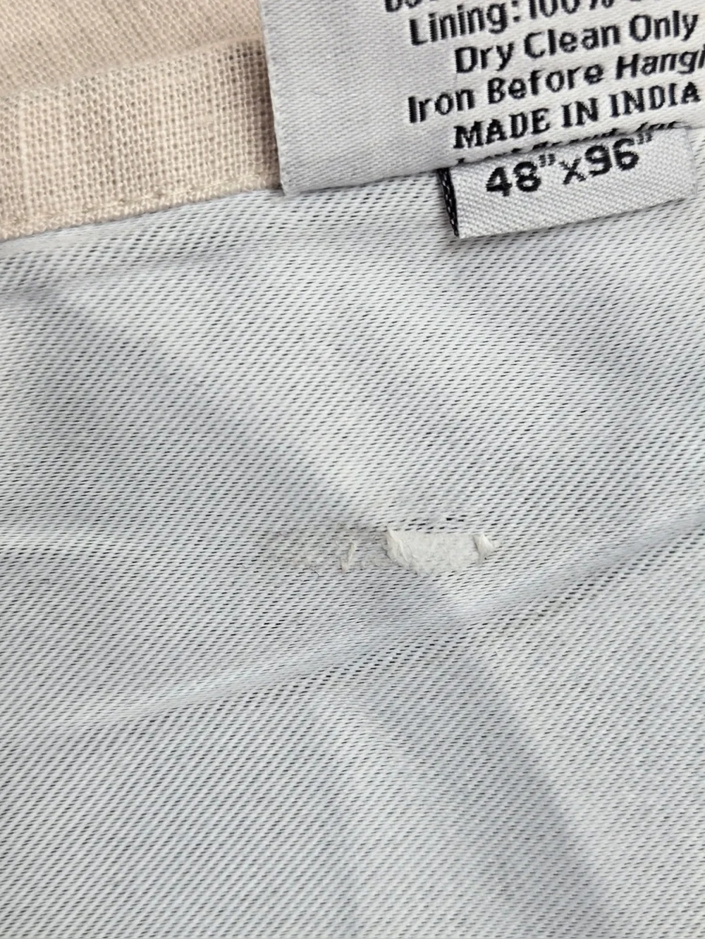 QUINCE Set Of 2 48x96 European Linen True Blackout Curtains Sand 0792